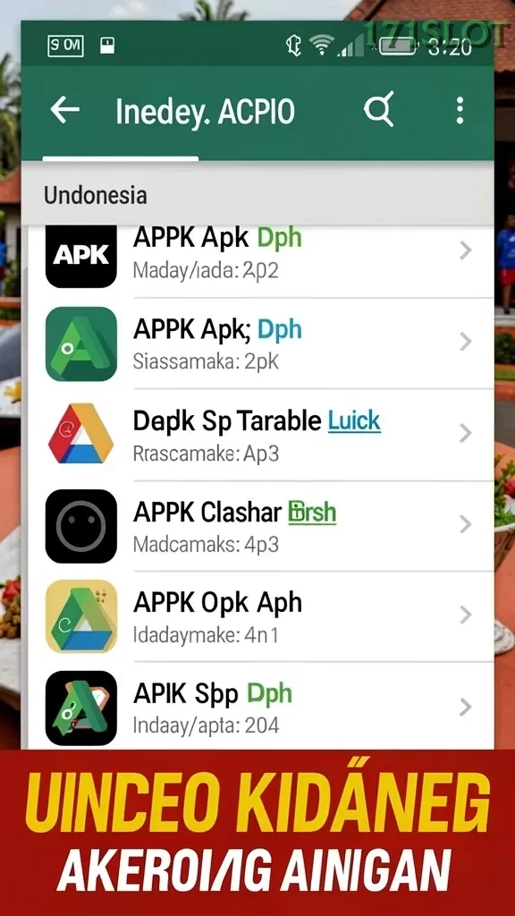Cuplikan layar LUSA777 — menu navigasi